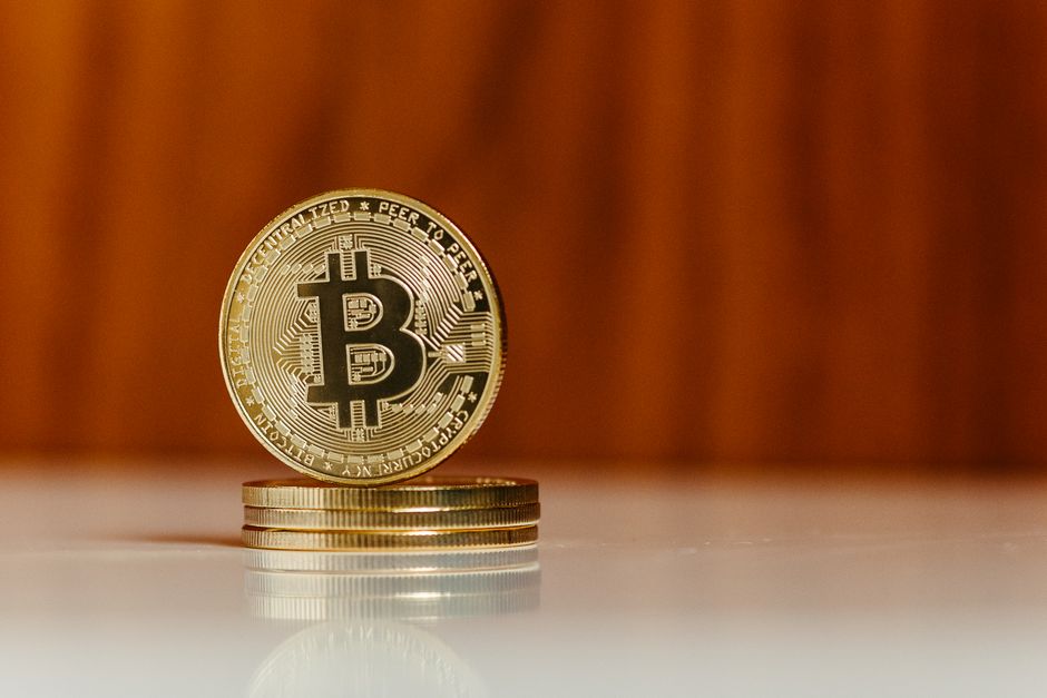 SpaceX rocket launch with bitcoin symbol overlay
