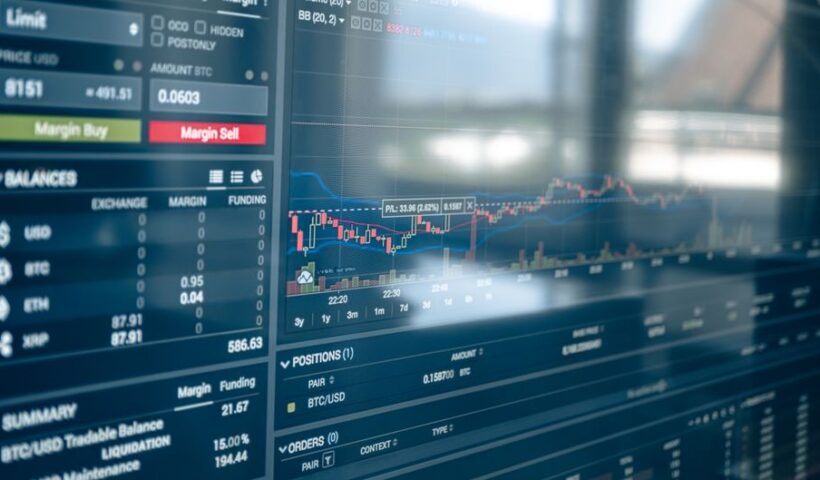 Ілюстрація криптовалютної торгівлі на фоні логотипу Сбербанку