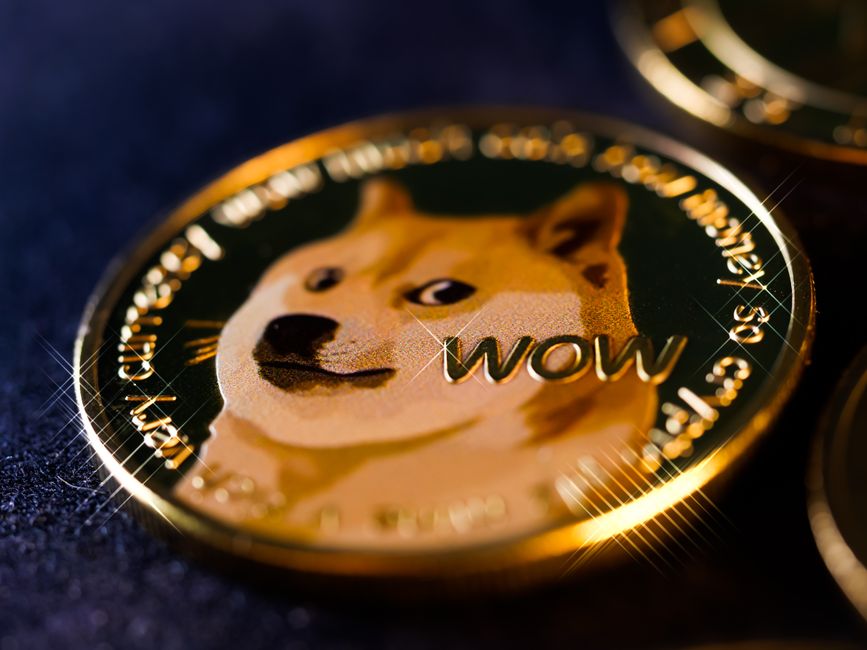 Логотип Moon Doge Coin на фоні космосу